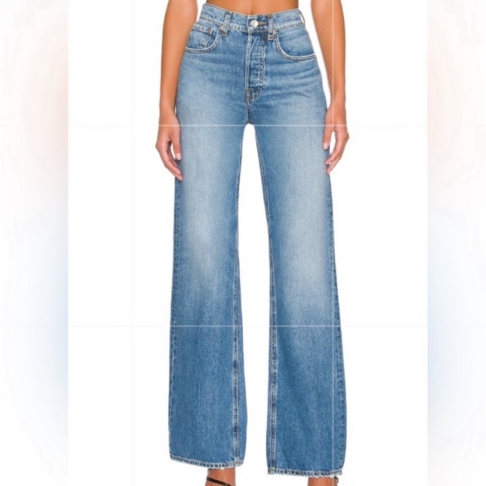 GRLFRND Classic Blue Wide Leg Jeans